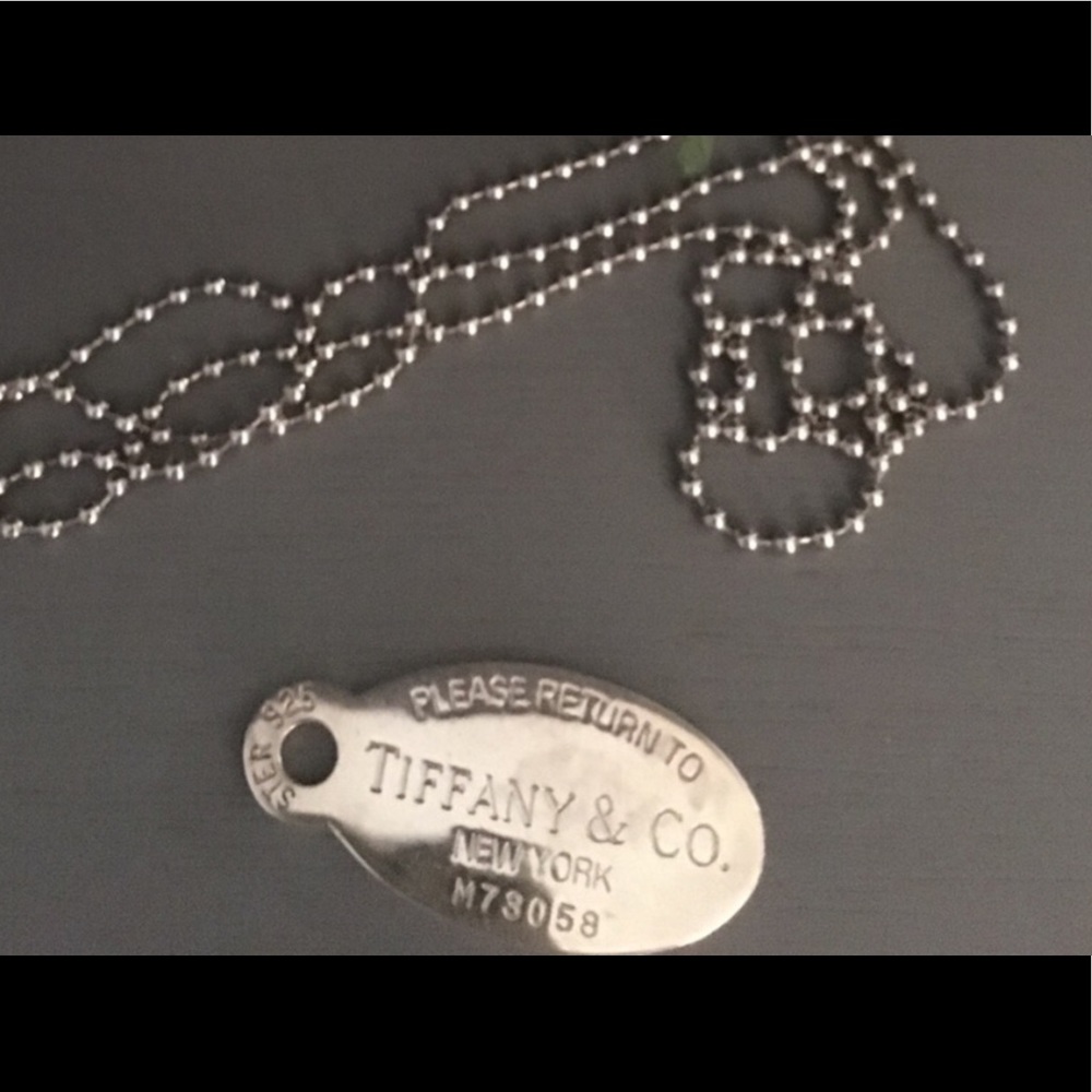 Authentic Tiffany Oval Dog Tag .925